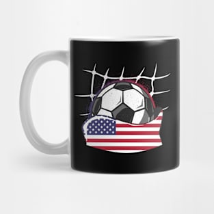 Soccer Lover Goal USA Flag Football Mug